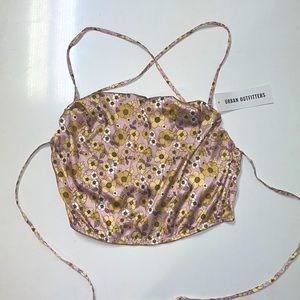 Satin Bustier Criss-Cross Top